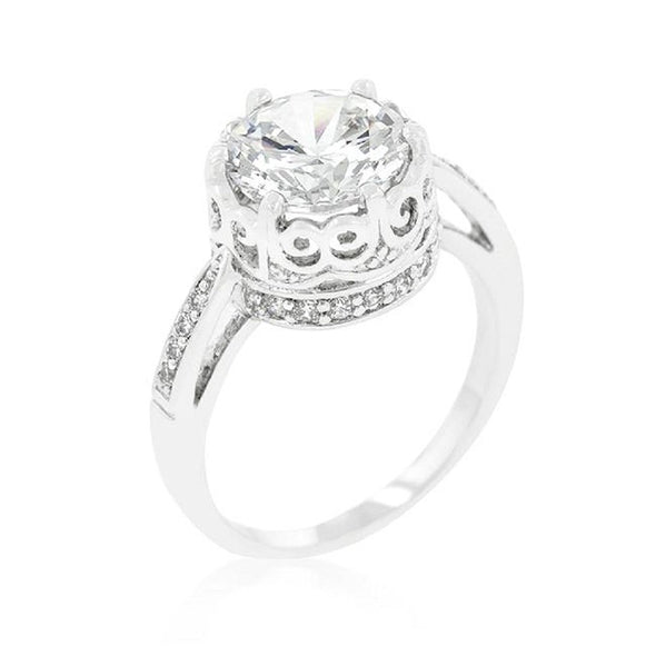 WildKlass Royal Crest Filigree Cubic Zirconia Ring-WildKlass Jewelry