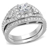 WildKlass Stainless Steel Ring High Polished Women AAA Grade CZ Clear-WildKlass Jewelry