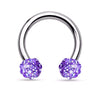 Crystal Paved Ferido Balls 316L Surgical Steel WildKlass Circular Barbell Horseshoe-WildKlass Jewelry
