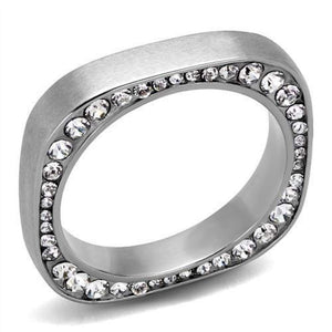 WildKlass Stainless Steel Ring High Polished Women Top Grade Crystal Clear-WildKlass Jewelry