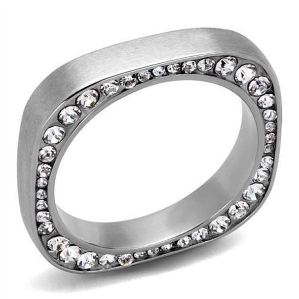 WildKlass Stainless Steel Ring High Polished Women Top Grade Crystal Clear-WildKlass Jewelry