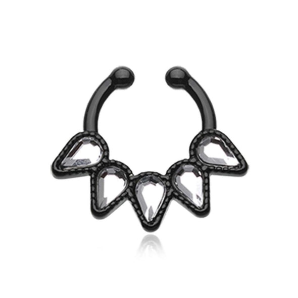 Colorline Quinary Spear WildKlass Fake Septum Clip-On Ring-WildKlass Jewelry