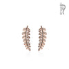 Pair of CZ Paved Olive Leaf Prepacked WildKlass Ear Crawler/Ear Climber-WildKlass Jewelry