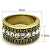 WildKlass Stainless Steel Ring IP GoldMen Top Grade Crystal Clear-WildKlass Jewelry