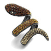 WildKlass Stainless Steel Ring IP Light Black (IP Gun) Women Top Grade Crystal Multi Color-WildKlass Jewelry