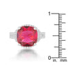 WildKlass 6.2ct Ruby CZ Rose Gold Classic Statement Ring-WildKlass Jewelry