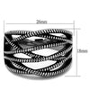 WildKlass Stainless Steel Ring High Polished Men Epoxy Jet-WildKlass Jewelry