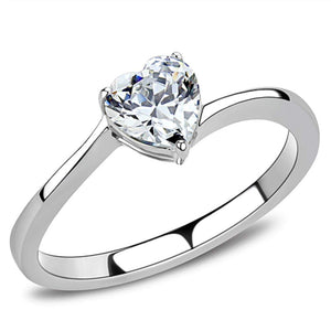 WildKlass Stainless Steel Ring High Polished Women AAA Grade CZ Clear-WildKlass Jewelry