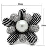 WildKlass Stainless Steel Ring High Polished Women Synthetic White-WildKlass Jewelry