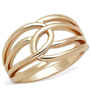 WildKlass Stainless Steel Ring IP Rose Gold Women-WildKlass Jewelry