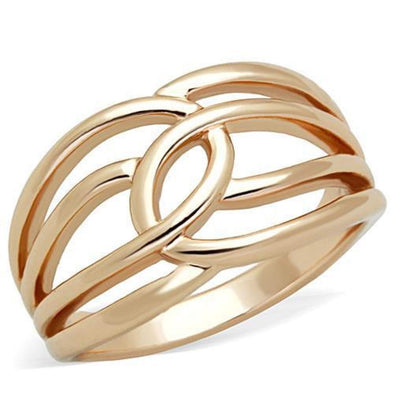 WildKlass Stainless Steel Ring IP Rose Gold Women-WildKlass Jewelry