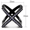 WildKlass Stainless Steel Ring IP Women Top Grade Crystal Amethyst-WildKlass Jewelry