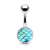 AB Effect Fish Scale Set 316L Surgical Steel WildKlass Belly Button Navel Rings-WildKlass Jewelry