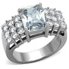 WildKlass Stainless Steel Ring High Polished (no Plating) Women AAA Grade CZ Clear-WildKlass Jewelry