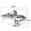 WildKlass Stainless Steel Ring High Polished Women AAA Grade CZ Clear-WildKlass Jewelry