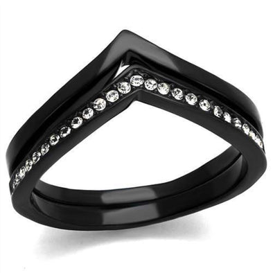 WildKlass Stainless Steel Ring IP Women Top Grade Crystal Clear-WildKlass Jewelry
