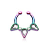 Colorline Sparkle Trident WildKlass Fake Septum Clip-On Ring-WildKlass Jewelry
