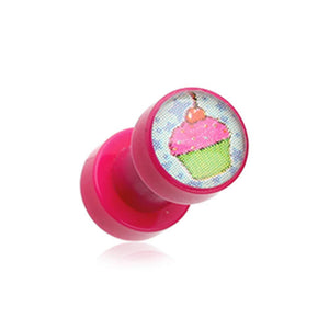 Cupcake Star Acrylic Screw-Fit Ear Gauge WildKlass Plug-WildKlass Jewelry
