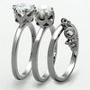 WildKlass Stainless Steel Charm Ring High Polished (no Plating) Women AAA Grade CZ Clear-WildKlass Jewelry