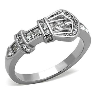 WildKlass Stainless Steel Novelty Ring High Polished (no Plating) Women Top Grade Crystal Clear-WildKlass Jewelry