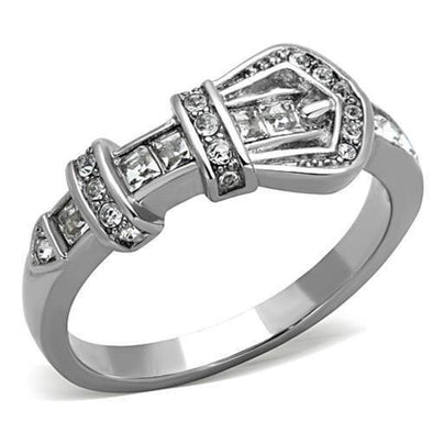 WildKlass Stainless Steel Novelty Ring High Polished (no Plating) Women Top Grade Crystal Clear-WildKlass Jewelry