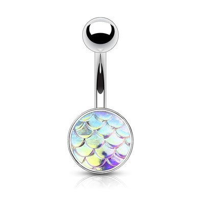 AB Effect Fish Scale Set 316L Surgical Steel WildKlass Belly Button Navel Rings-WildKlass Jewelry