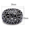 WildKlass Stainless Steel Ring IP Light Black (IP Gun) Women Top Grade Crystal Tanzanite-WildKlass Jewelry