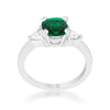WildKlass 1.8ct Emerald CZ Rhodium Plated Cushion Classic Statement Ring-WildKlass Jewelry