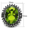 WildKlass Stainless Steel Ring IP Light Black (IP Gun) Women Synthetic Peridot-WildKlass Jewelry