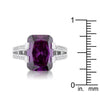 WildKlass 8.6ct Amethyst CZ Rhodium Plated Emerald Classic Cocktail Ring-WildKlass Jewelry