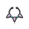 Colorline Opal Sparkle Trident WildKlass Fake Septum Clip-On Ring-WildKlass Jewelry
