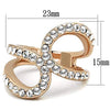 WildKlass Stainless Steel Ring IP Rose Gold Women Top Grade Crystal Clear-WildKlass Jewelry
