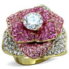 WildKlass Stainless Steel Ring IP Gold Women AAA Grade CZ Clear-WildKlass Jewelry