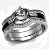 WildKlass Stainless Steel Ring High Polished Women Top Grade Crystal Clear-WildKlass Jewelry
