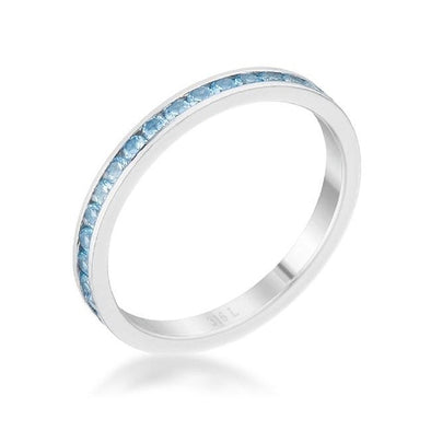 WildKlass 0.5ct Sapphire CZ Stainless Steel Eternity Band-WildKlass Jewelry