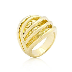 WildKlass Golden Illusion Fashion Ring-WildKlass Jewelry