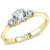 WildKlass Stainless Steel Ring IP Gold Women AAA Grade CZ Clear-WildKlass Jewelry