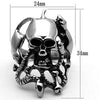 WildKlass Stainless Steel Skull Ring High Polished (no Plating) Men Epoxy Jet-WildKlass Jewelry