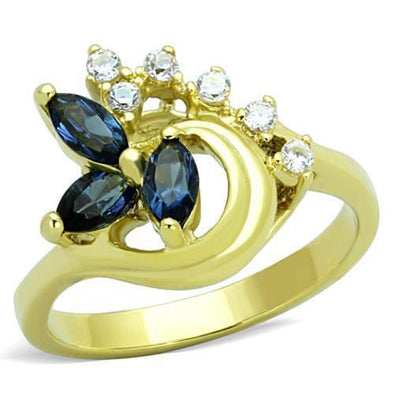 WildKlass Stainless Steel Ring IP Gold Women Top Grade Crystal Montana-WildKlass Jewelry