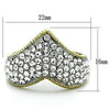 WildKlass Stainless Steel Ring Two-Tone IP Gold Women Top Grade Crystal Clear-WildKlass Jewelry