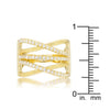WildKlass 0.57ct CZ 14k Gold Plated Wide Cocktail Cable Ring-WildKlass Jewelry