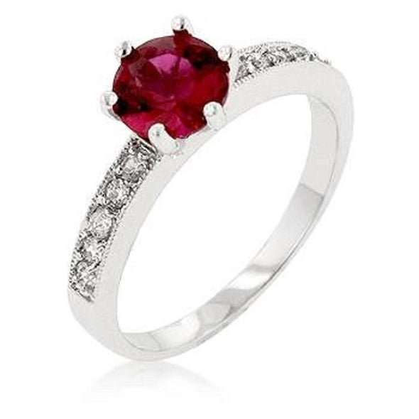 WildKlass Petite Garnet Red Engagement Ring-WildKlass Jewelry