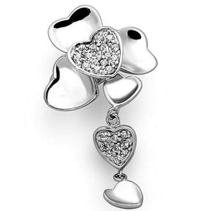 WildKlass 925 Sterling Silver Heart Ring Rhodium Women AAA Grade CZ Clear-WildKlass Jewelry