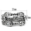 WildKlass Stainless Steel Ring High Polished Women AAA Grade CZ Clear-WildKlass Jewelry