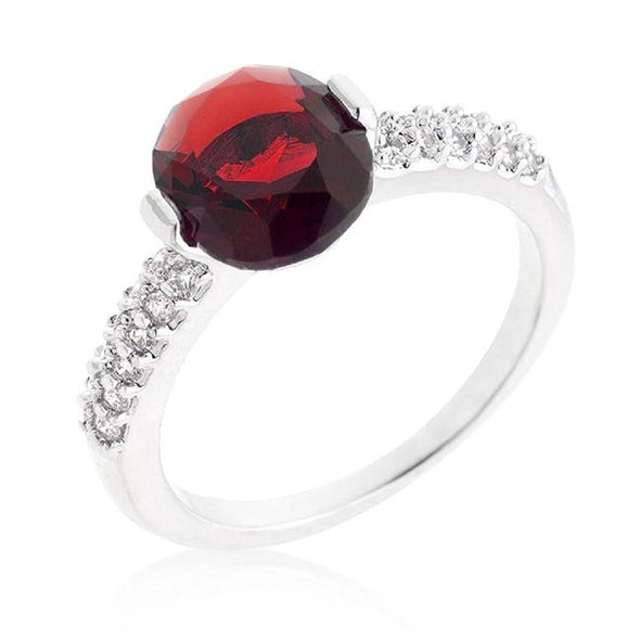 WildKlass Red Oval Cubic Zirconia Engagement Ring-WildKlass Jewelry