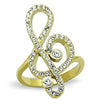 WildKlass Stainless Steel Ring IP Gold Women Top Grade Crystal Clear with Musical Note-WildKlass Jewelry