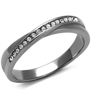 WildKlass Stainless Steel Ring High Polished Women Top Grade Crystal Clear-WildKlass Jewelry