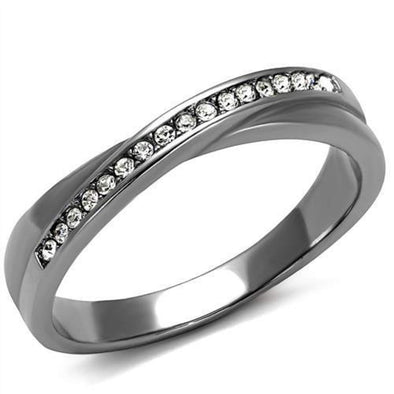 WildKlass Stainless Steel Ring High Polished Women Top Grade Crystal Clear-WildKlass Jewelry