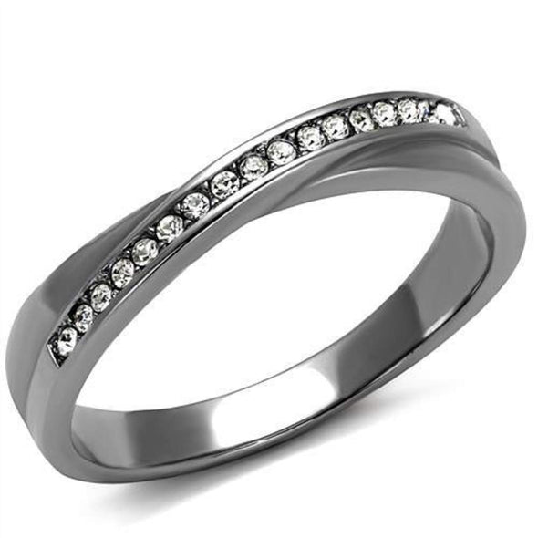 WildKlass Stainless Steel Ring High Polished Women Top Grade Crystal Clear-WildKlass Jewelry