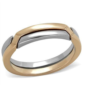 WildKlass Stainless Steel Ring Two-Tone IP Rose Gold Women-WildKlass Jewelry